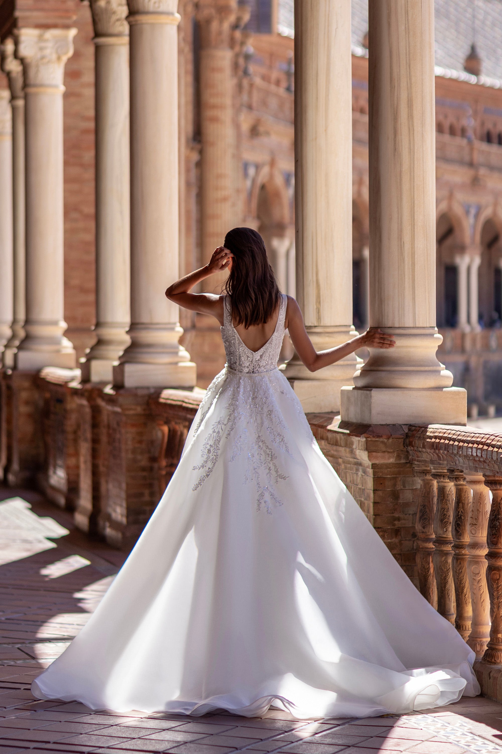 Mermaid Wedding Dress with Detachable Tulle Overskirt