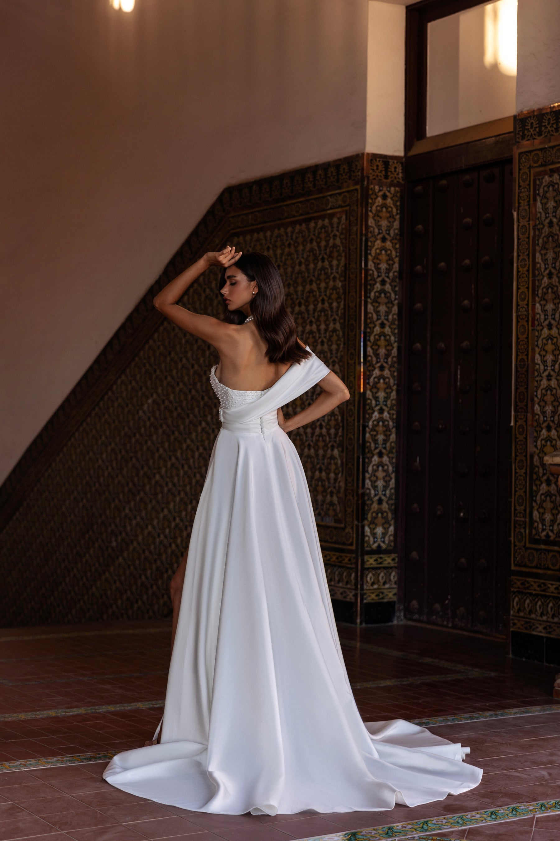 A-Line Wedding Dress with Pearl Sweetheart Bodice