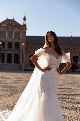 Mermaid Wedding Dress with Beaded Sweetheart Bodice