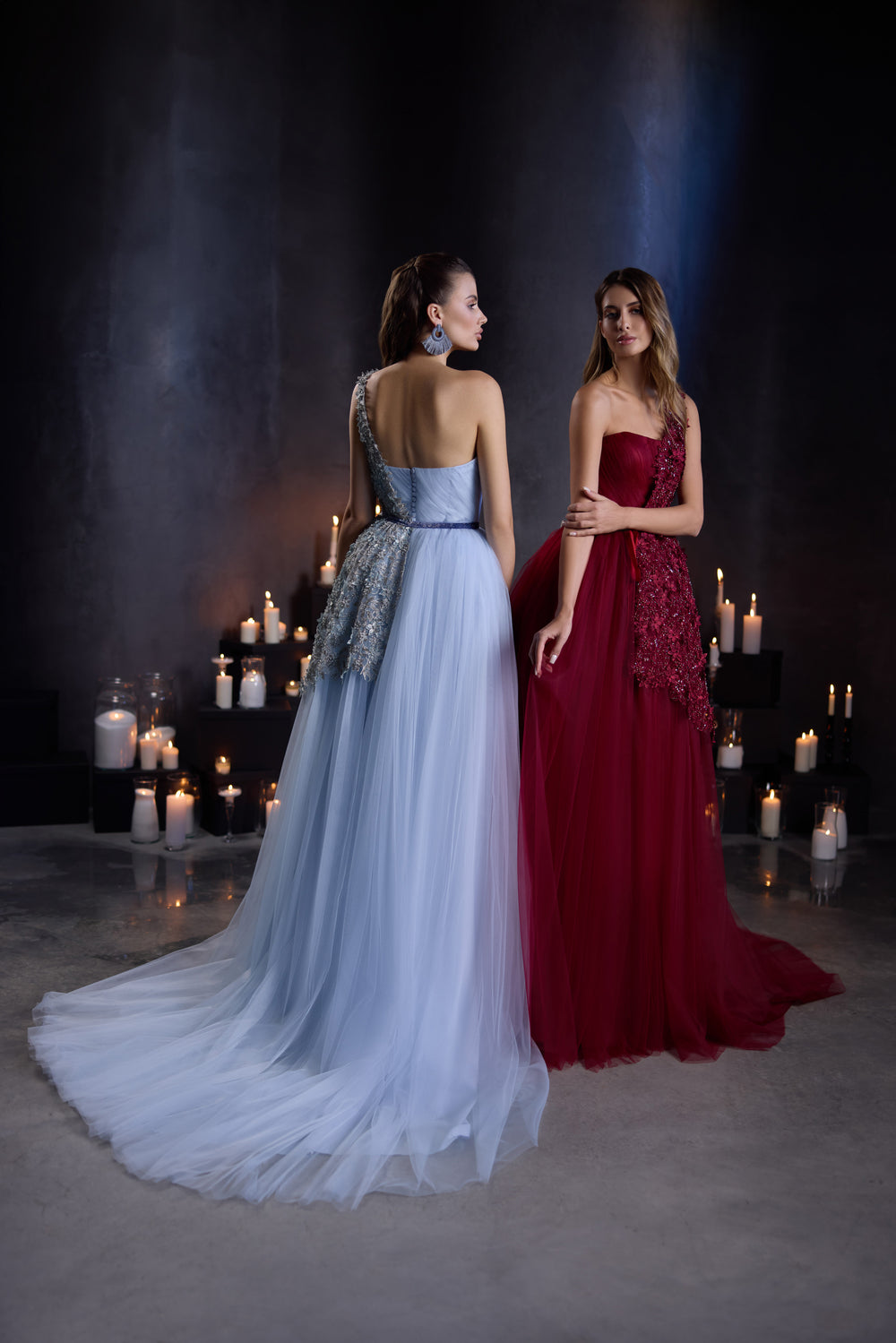 A-Line Evening Dress with Tulle Skirt