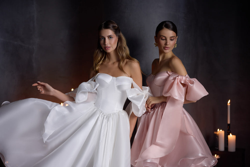A-line Evening Dress with Oversized Bow Sleeves