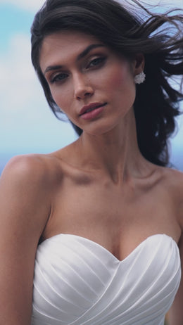 Sheath Wedding Dress with Fringe Lace and Detachable Overskirt