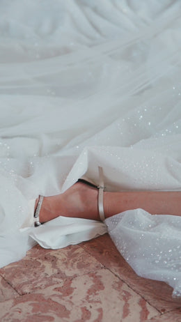 Spaghetti Straps Bridal Gown Beach Wedding Dress with Slit Skirt, Detachable Wings, and Deep V-Neck