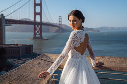 A-Line Wedding Dress with Long Lace Sleeves