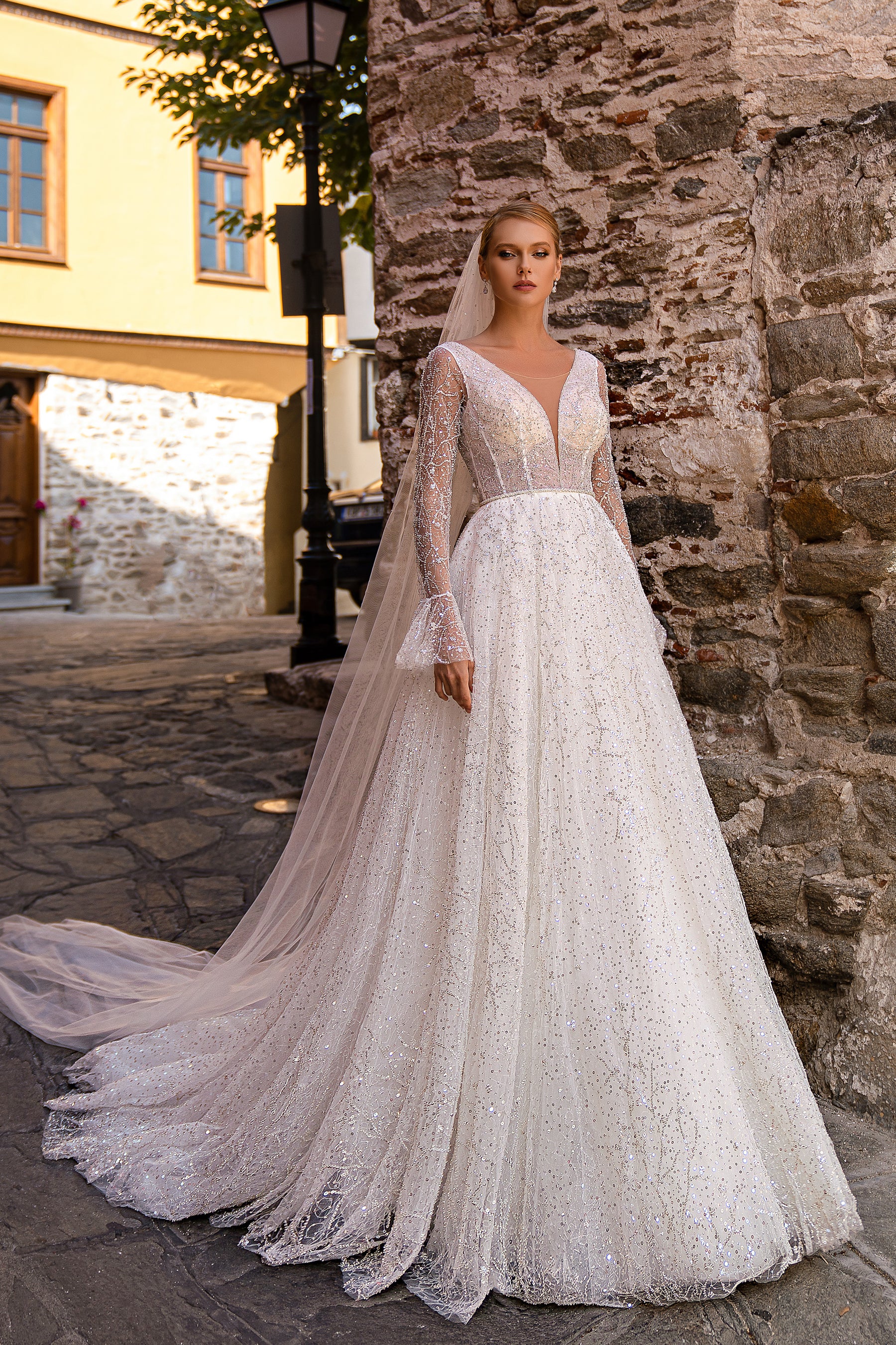 Hand-Embroidered Beaded & Sequined Tulle Veil - 3m x 1.5m