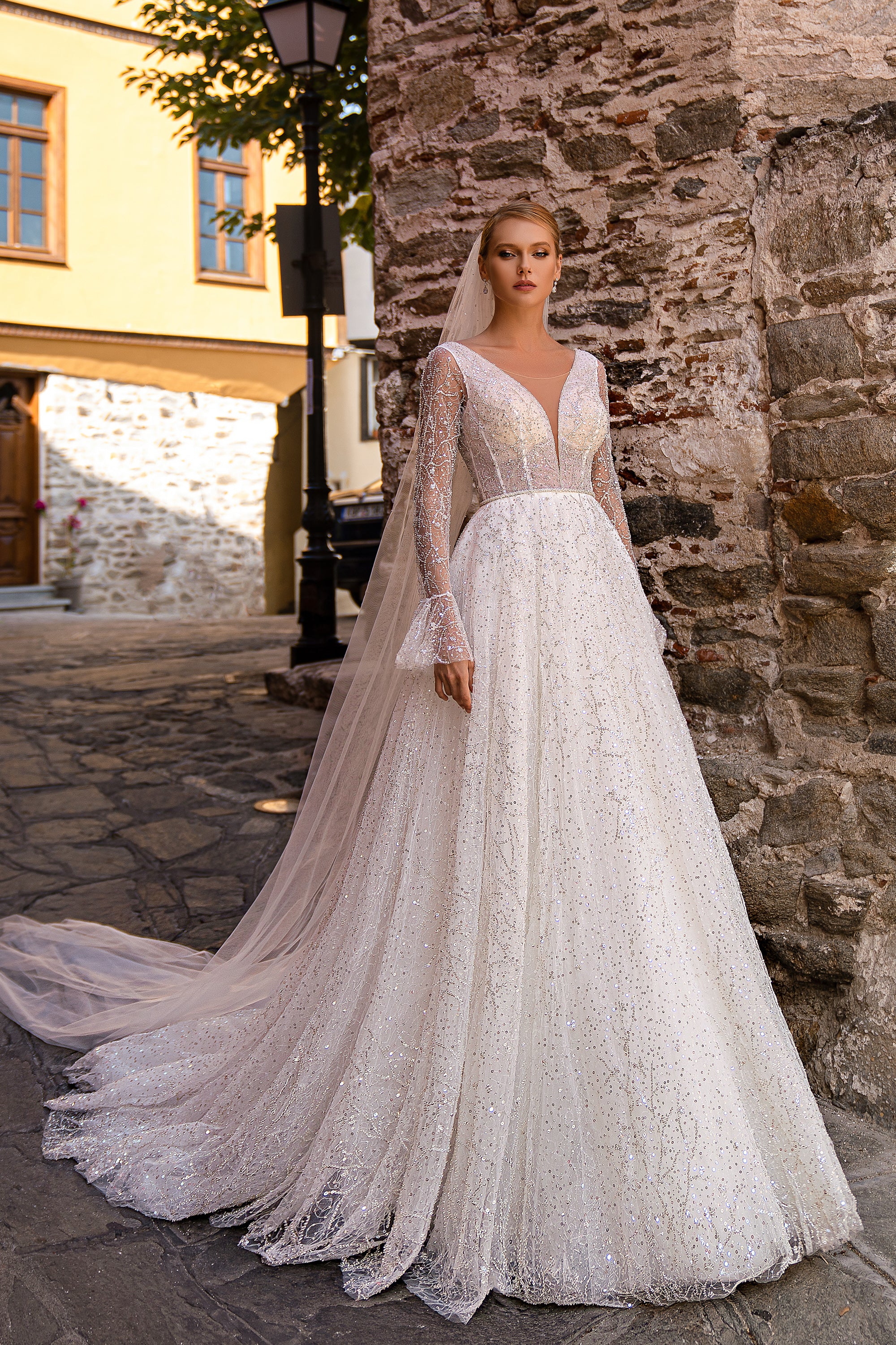 Hand-Embroidered Beaded & Sequined Tulle Veil - 3m x 1.5m