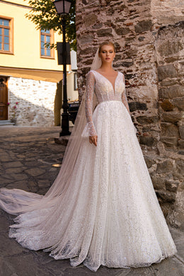 Hand-Embroidered Beaded & Sequined Tulle Veil - 3m x 1.5m