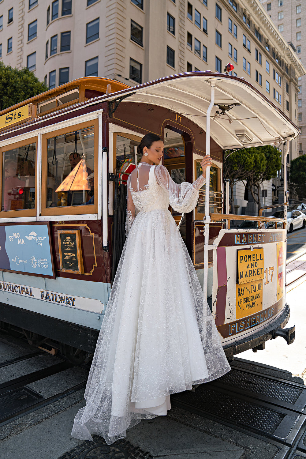 Romantic Wedding Set - Royal Satin Dress with Detachable Belt & Translucent Guipure Cape