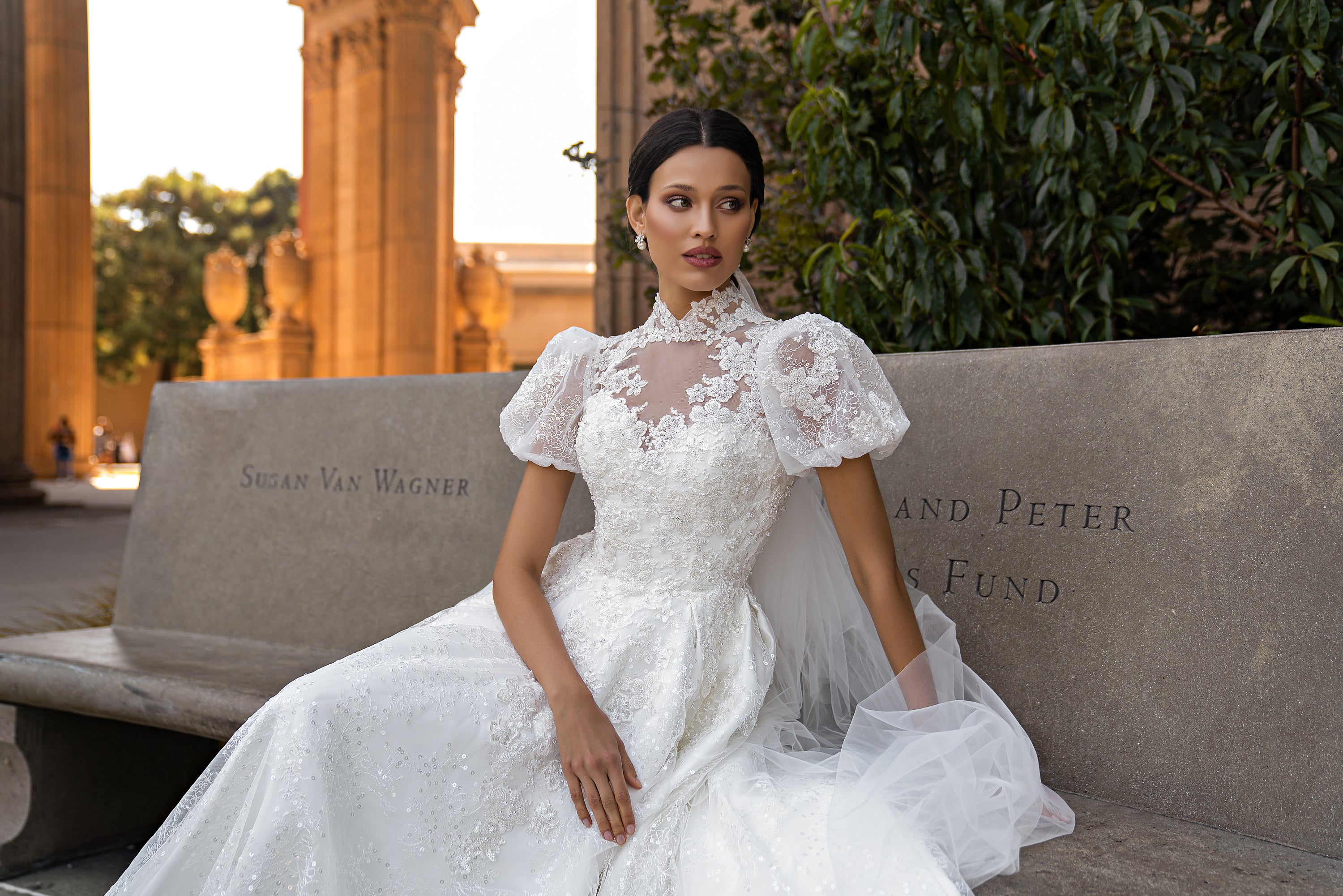 Princess Sleeve A Form Wedding Dress main image 1