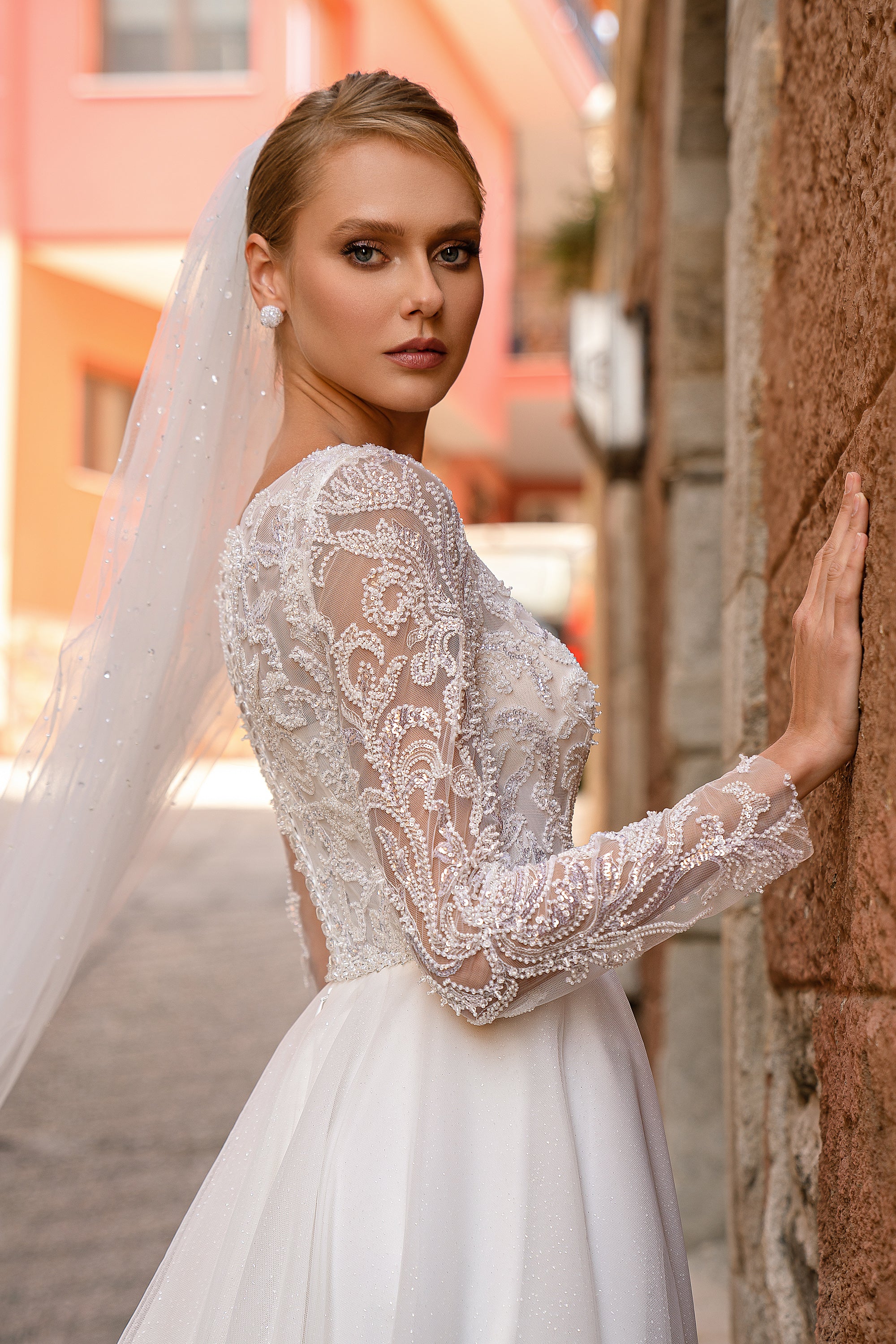 Hand-Embroidered Beaded & Sequined Soft Tulle Veil - 3m x 1.5m