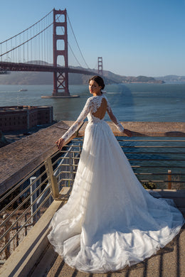 A-Line Wedding Dress with Long Lace Sleeves