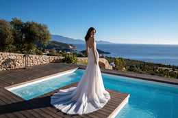 Mermaid Wedding Dress with Detachable Beaded Cape