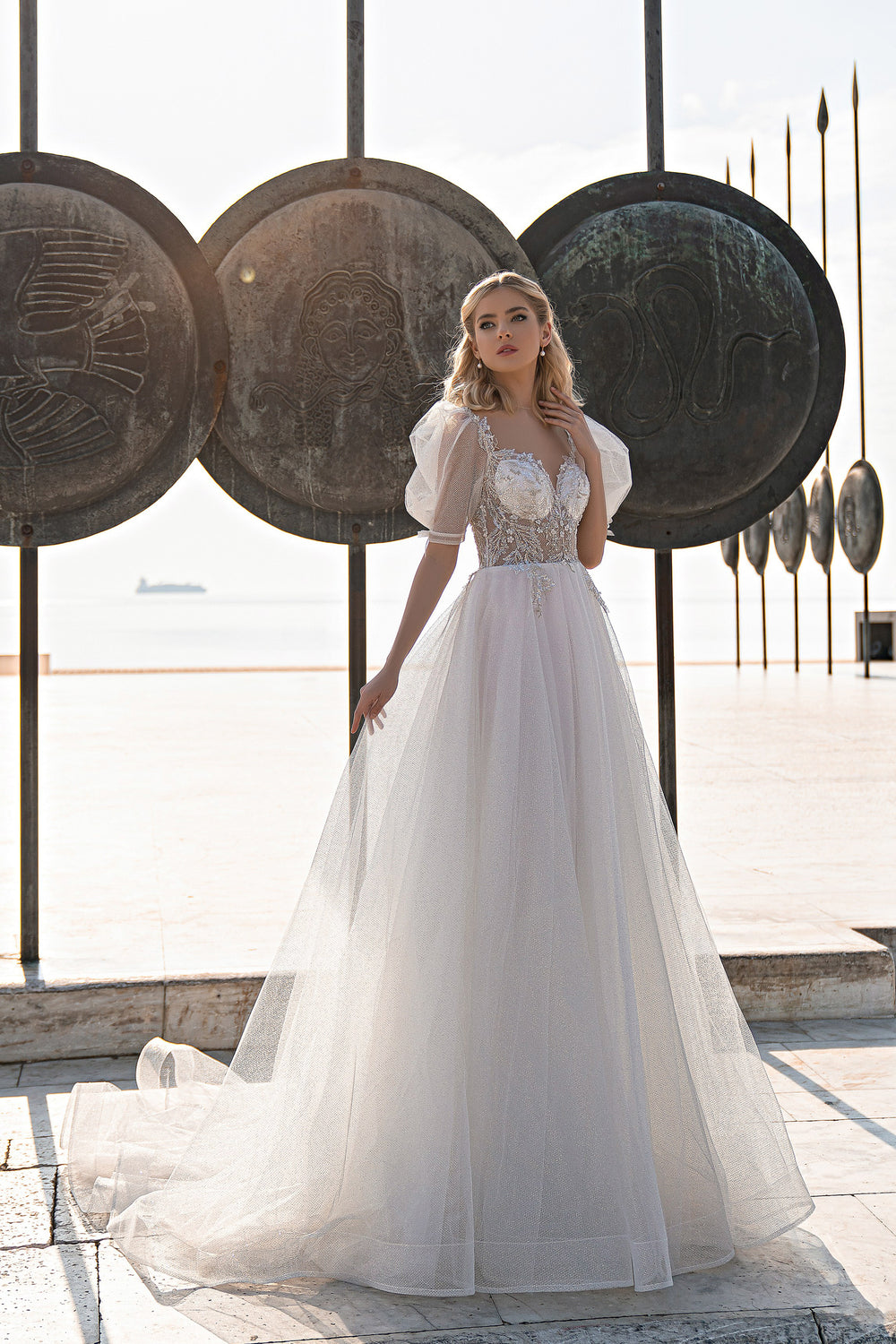 Women's Sheath Sequins Lace Tulle Wedding Dress