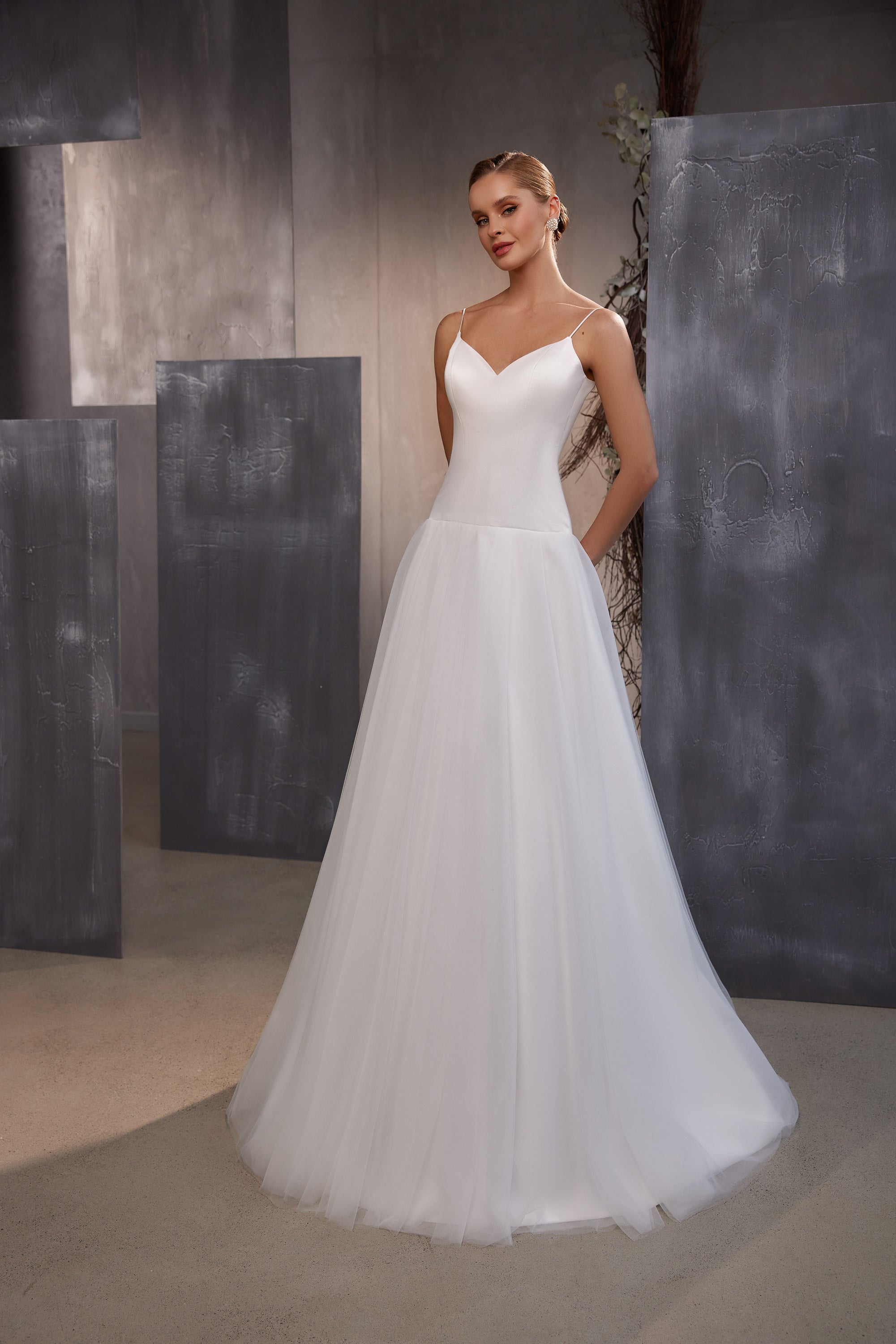A-Line Wedding Dress with Detachable Lace Bolero
