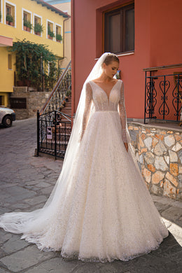 Hand-Embroidered Beaded & Sequined Tulle Veil - 3m x 1.5m