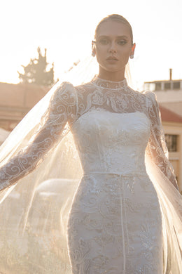 3m x 1.5m Soft Tulle Veil with Loops at Top - Graceful Design