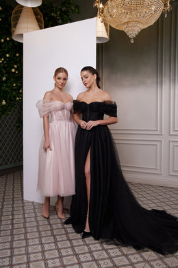 Off-the-Shoulder Tulle Corset Party Dress - Perfect for Any Occasion!
