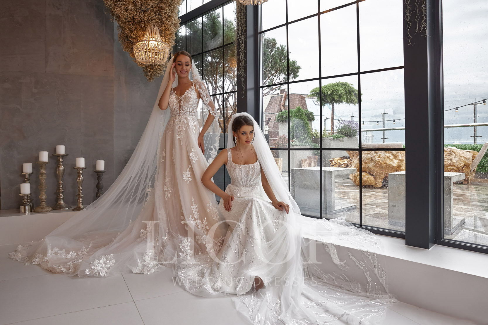 Romantic A-Line Wedding Dress with Tulle, Lace Appliqués, Sweetheart Neckline, Illusion Long Sleeves, Cathedral Train