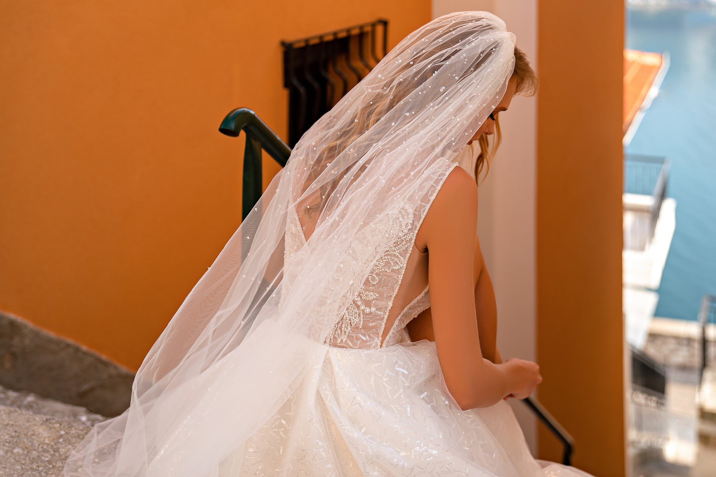 Gorgeous A-Line Wedding Dress with Embroidered Guipure, Sequins, Beaded Appliqués, and V-Neck for the Bride Who Wants to Shine