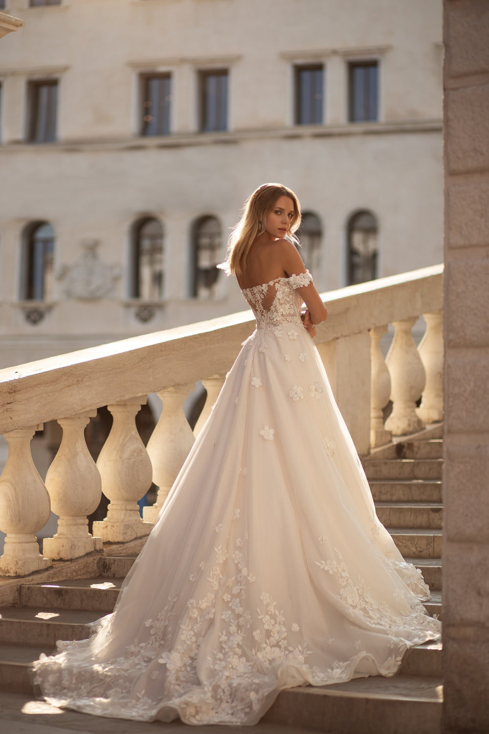 Elegant A-Line Wedding Dress with 3D Lace, Tulle Fabric, Sweetheart Neck, Long Sleeves, and Lace at the Train