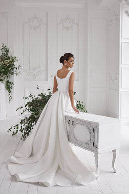 Mikado A-Line Wedding Dress with Beaded Square Neckline