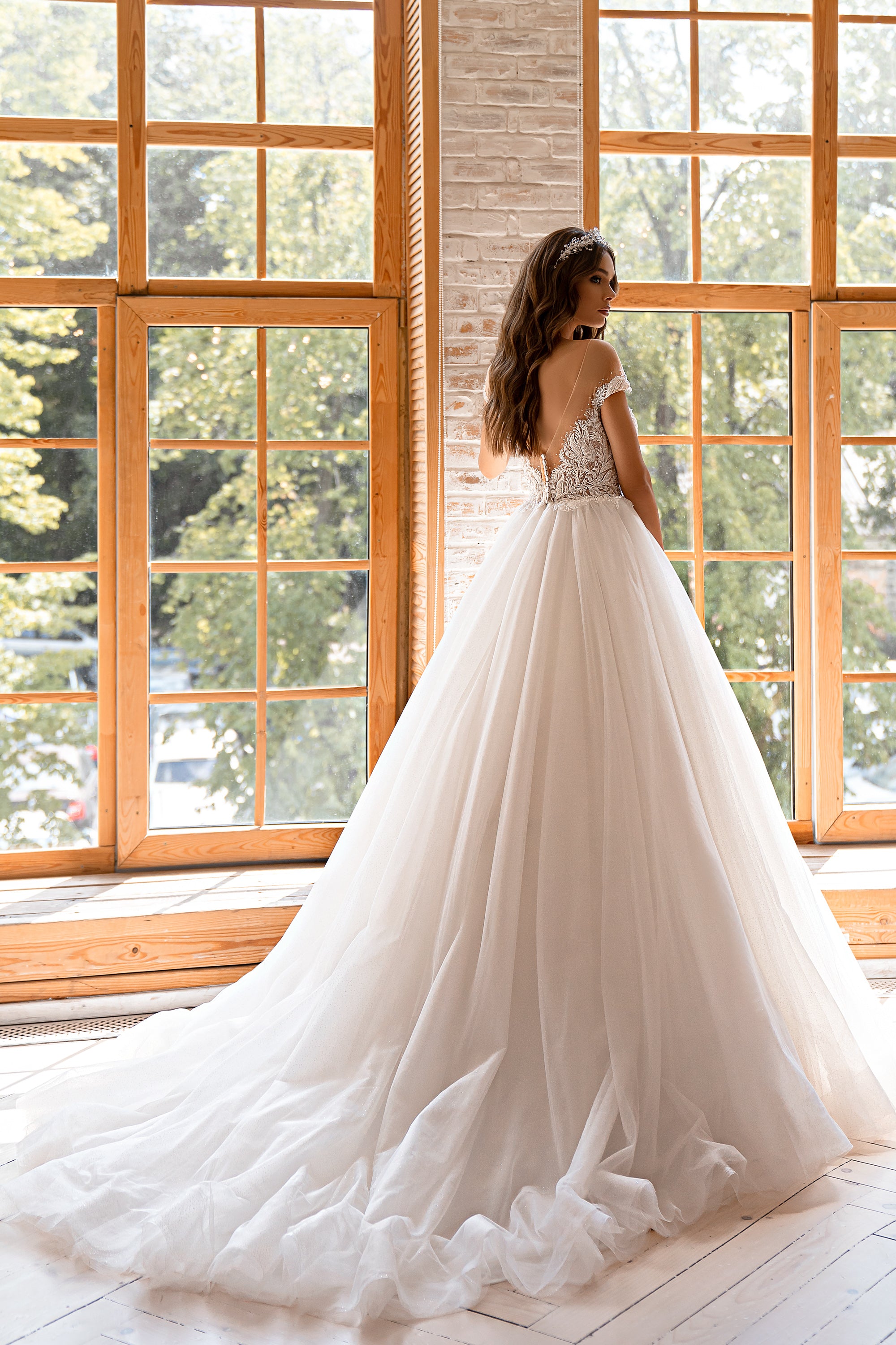 Ball Gown Wedding Dress with Semi-Sheer Corset Bodice
