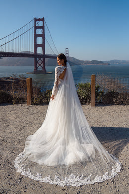 A-Line Wedding Dress with Long Lace Sleeves