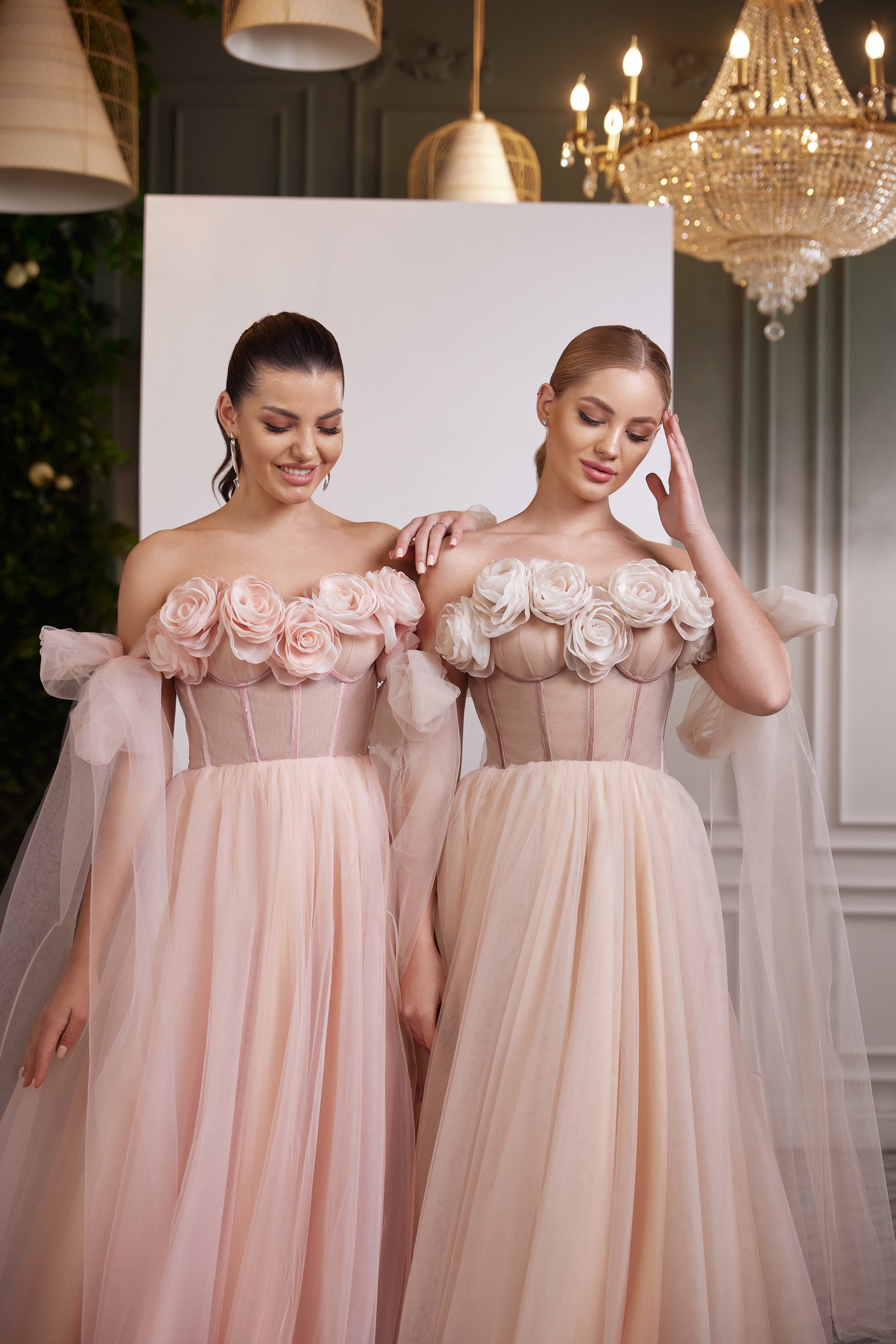 3D Flowers Decorated Tulle Dress with Lace Up Back - Perfect Prom Dress