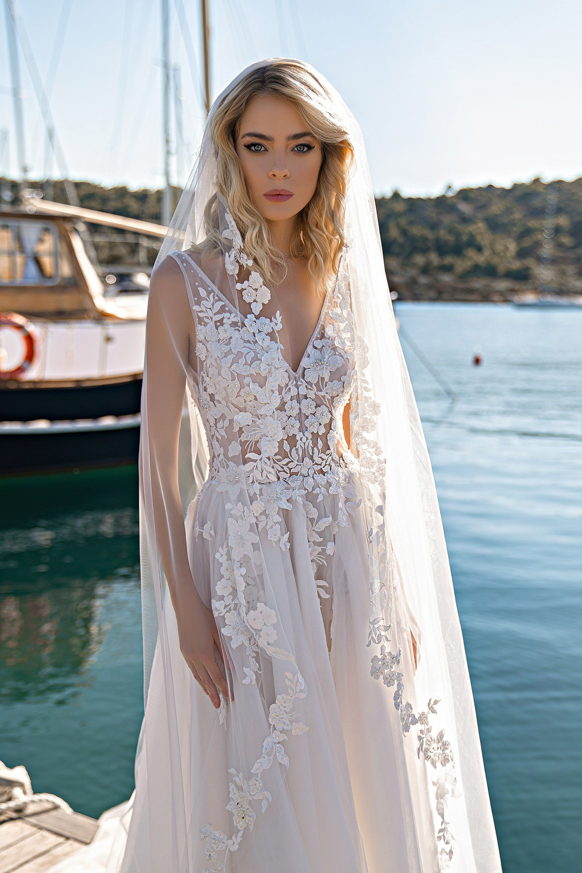 A-Line Wedding Dress with Floral Lace Bodice