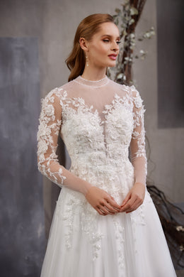 Beautiful Transforming Wedding Dress with Minimalism Style, Removable Belt with Bow