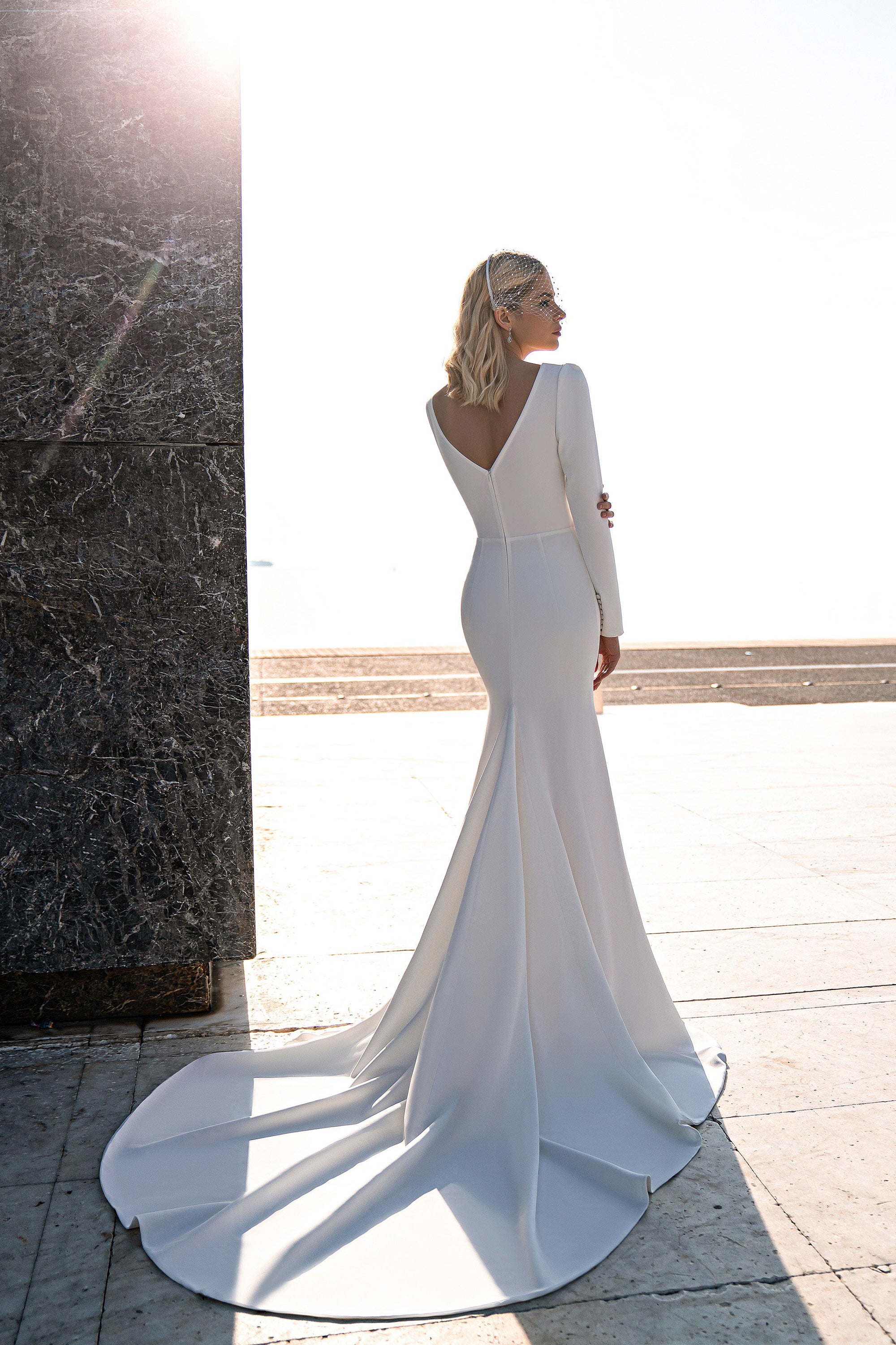 Mermaid Wedding Dress with Detachable Overskirt