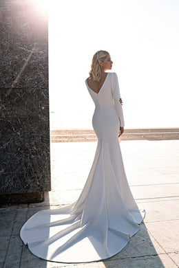 Mermaid Wedding Dress with Detachable Overskirt