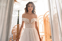 A-Line Wedding Dress with Glitter Tulle