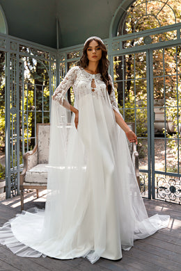 Exclusive Designer Wedding Set - Mermaid Dress with Train & Elegant Cloak-Cape