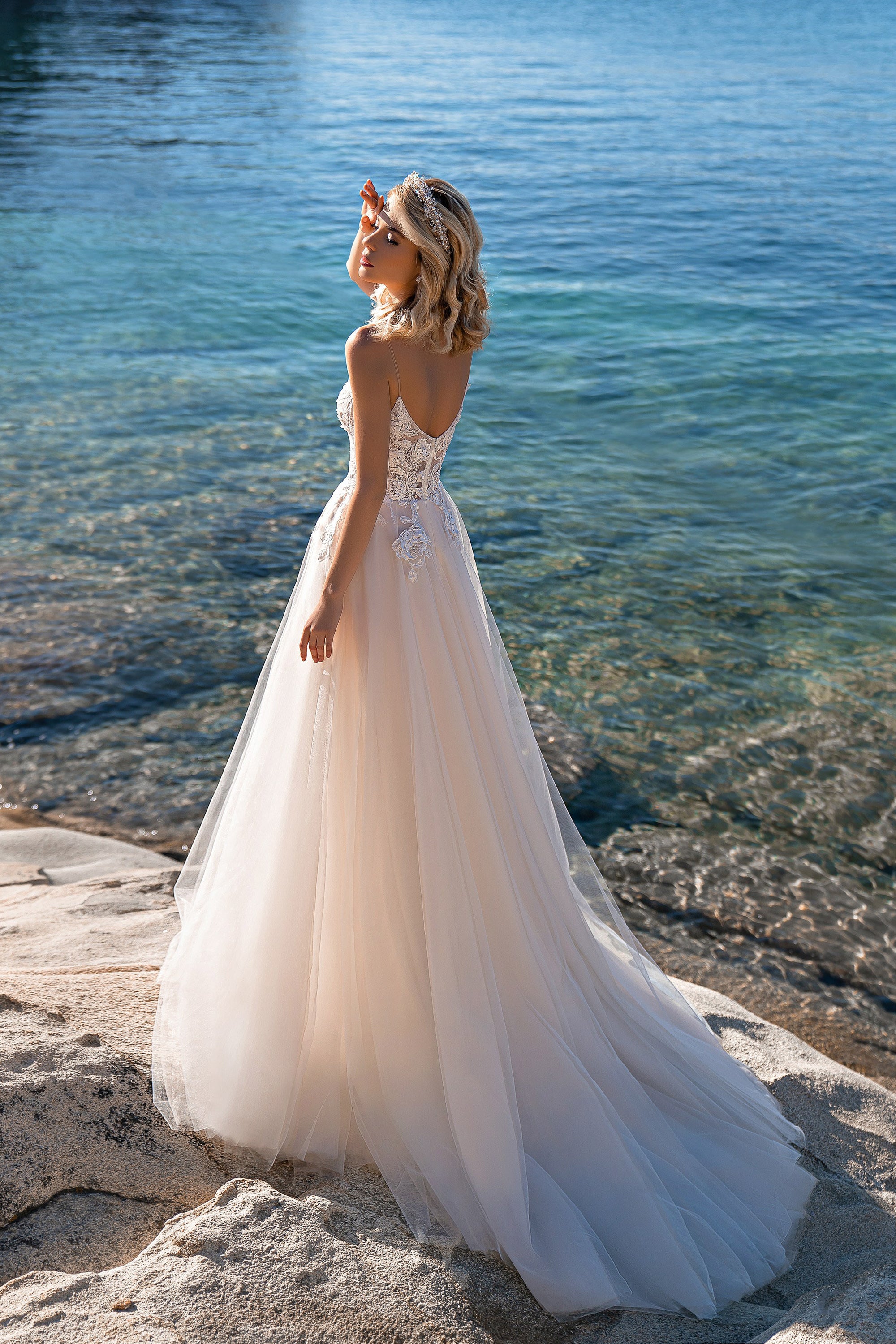 A-Line Wedding Dress with Floral Lace Bodice