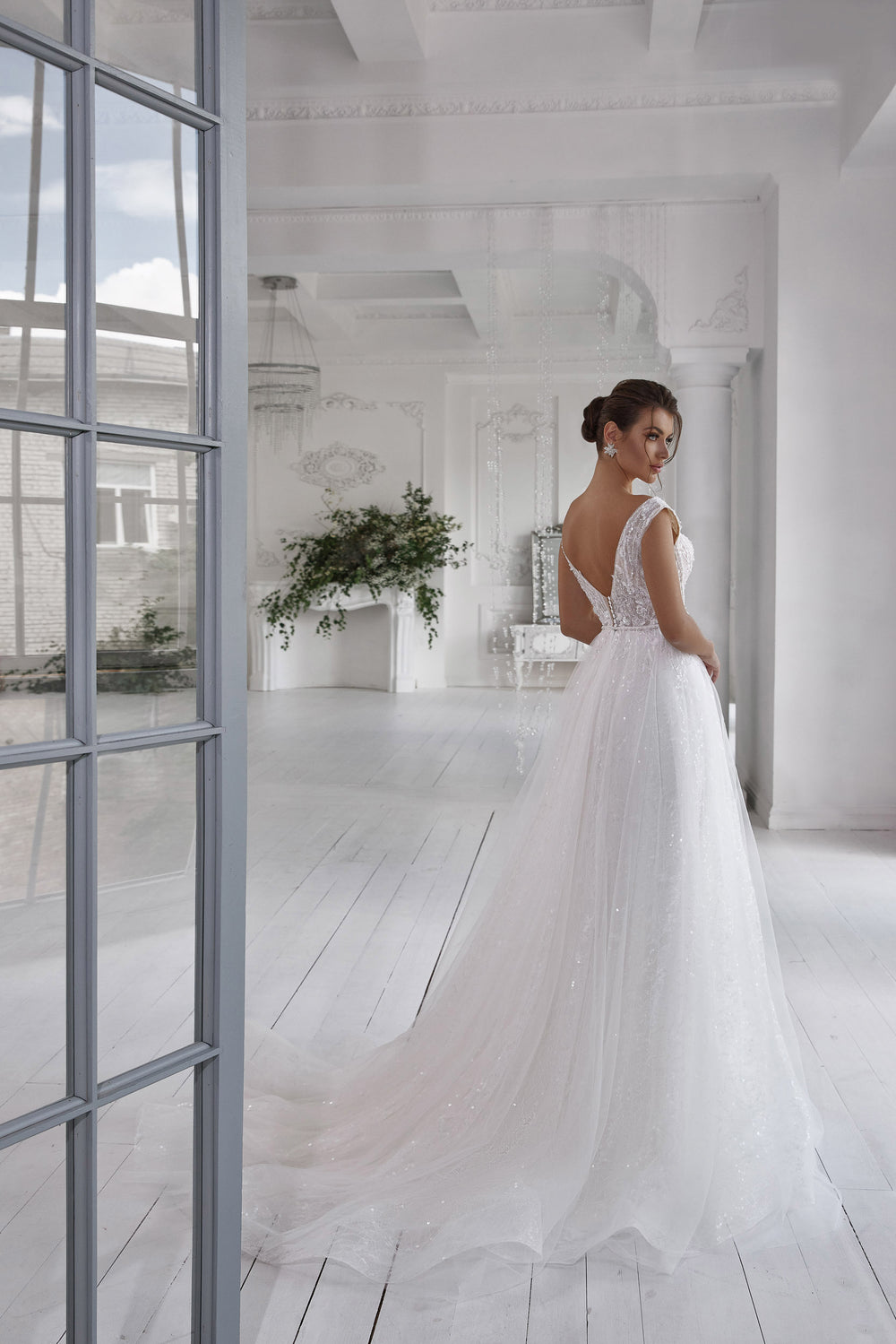 Ball Gown With Beaded Lace, Off-Shoulder Neckline, Cap Sleeves, Tulle Floor-Length Skirt, Sweep Train