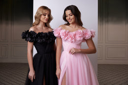 3D Flowers Decorated Party Dress with Slit Skirt