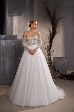 Ball Gown Wedding Dress with Sparkly Off-The-Shoulder Bodice
