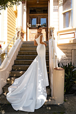 Mermaid Wedding Dress with Off-The-Shoulder Neckline