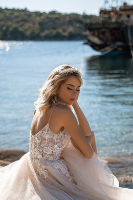 A-Line Wedding Dress with Floral Lace Bodice