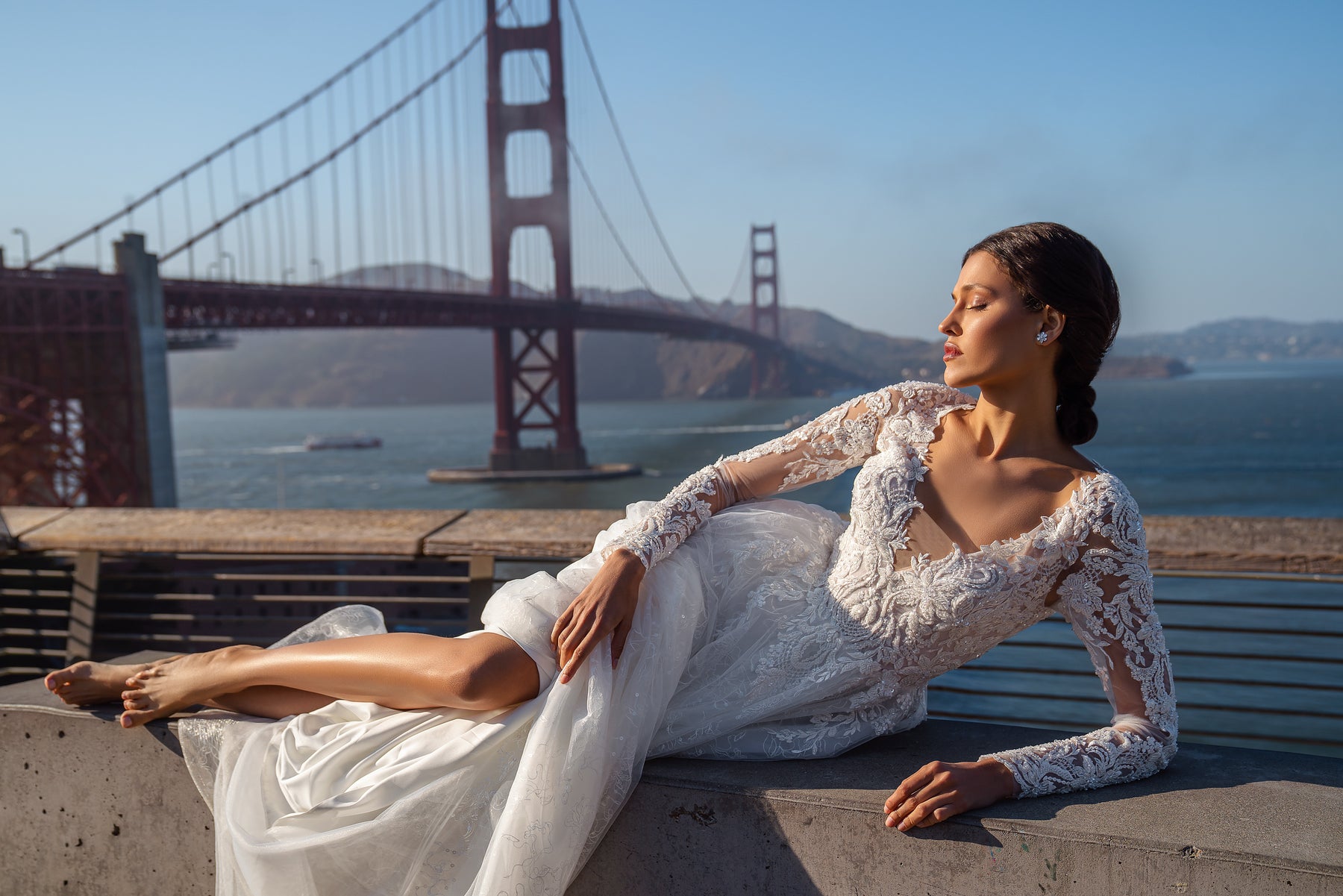 A-Line Wedding Dress with Long Lace Sleeves