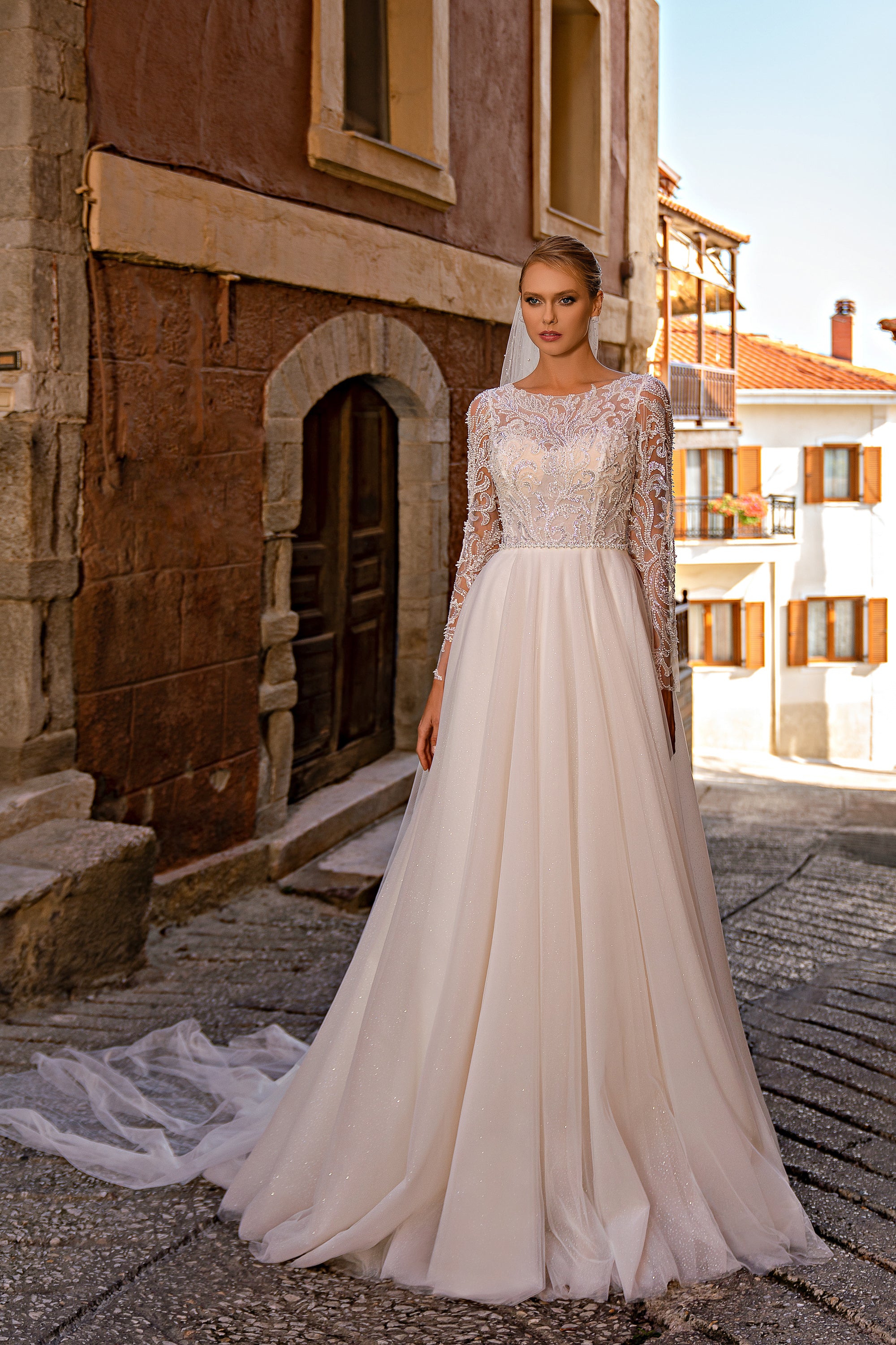 Hand-Embroidered Beaded & Sequined Soft Tulle Veil - 3m x 1.5m