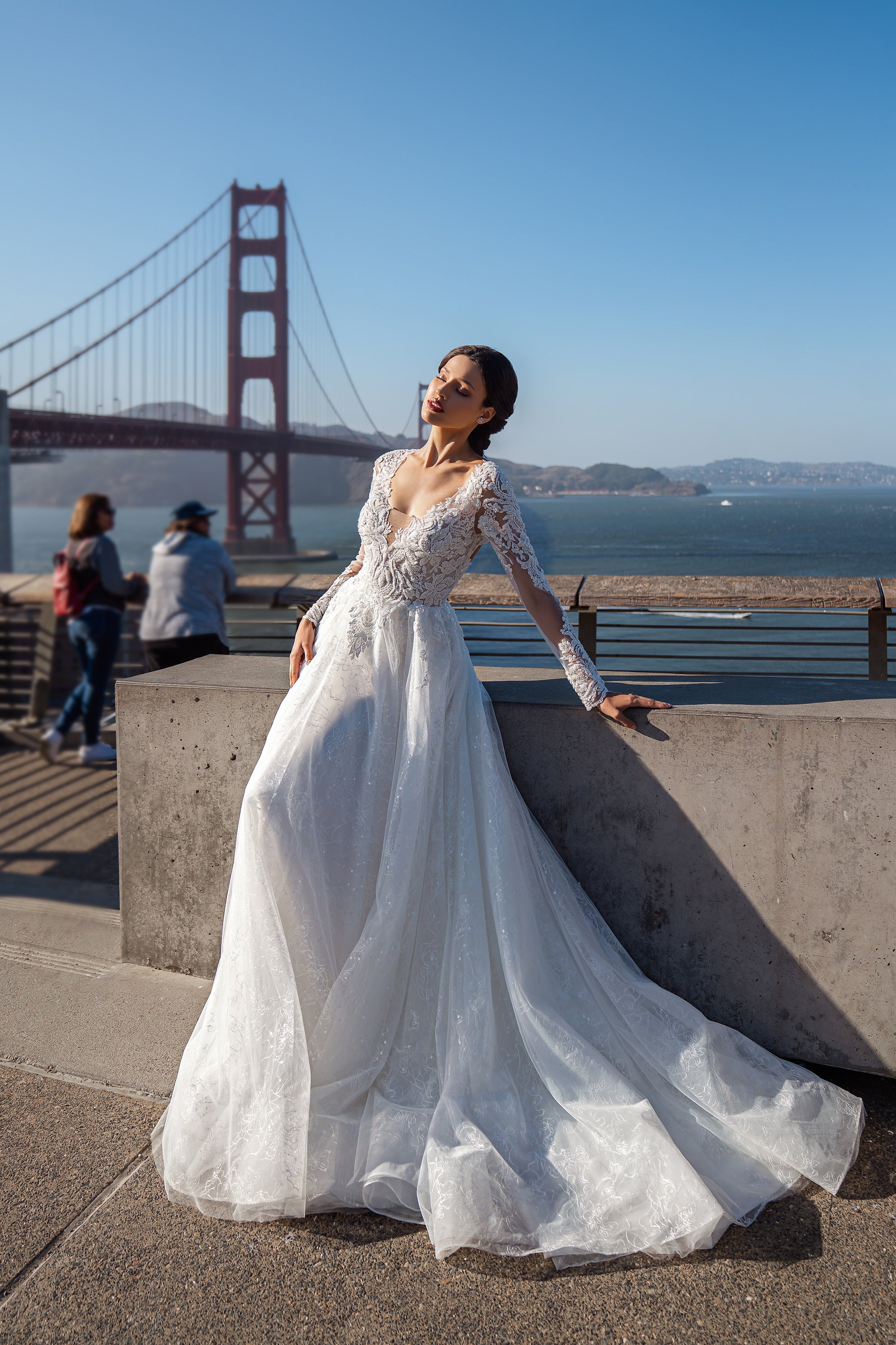 A-Line Wedding Dress with Long Lace Sleeves