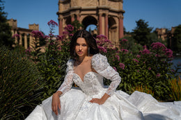 Ball Gown Wedding Dress with Detachable Lace Sleeves
