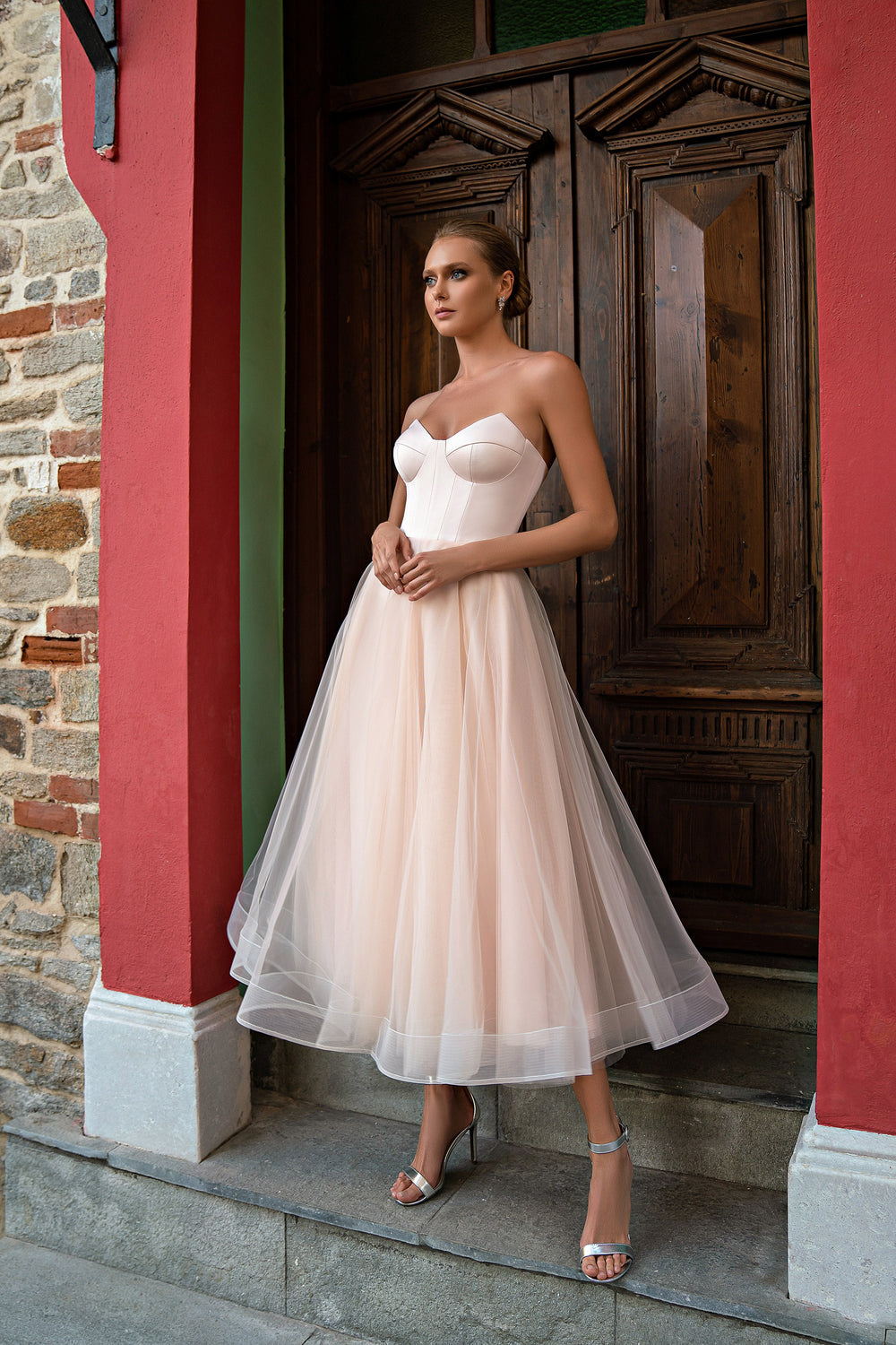 Party Dress Tea Length Sweetheart Neckline Tulle Skirt