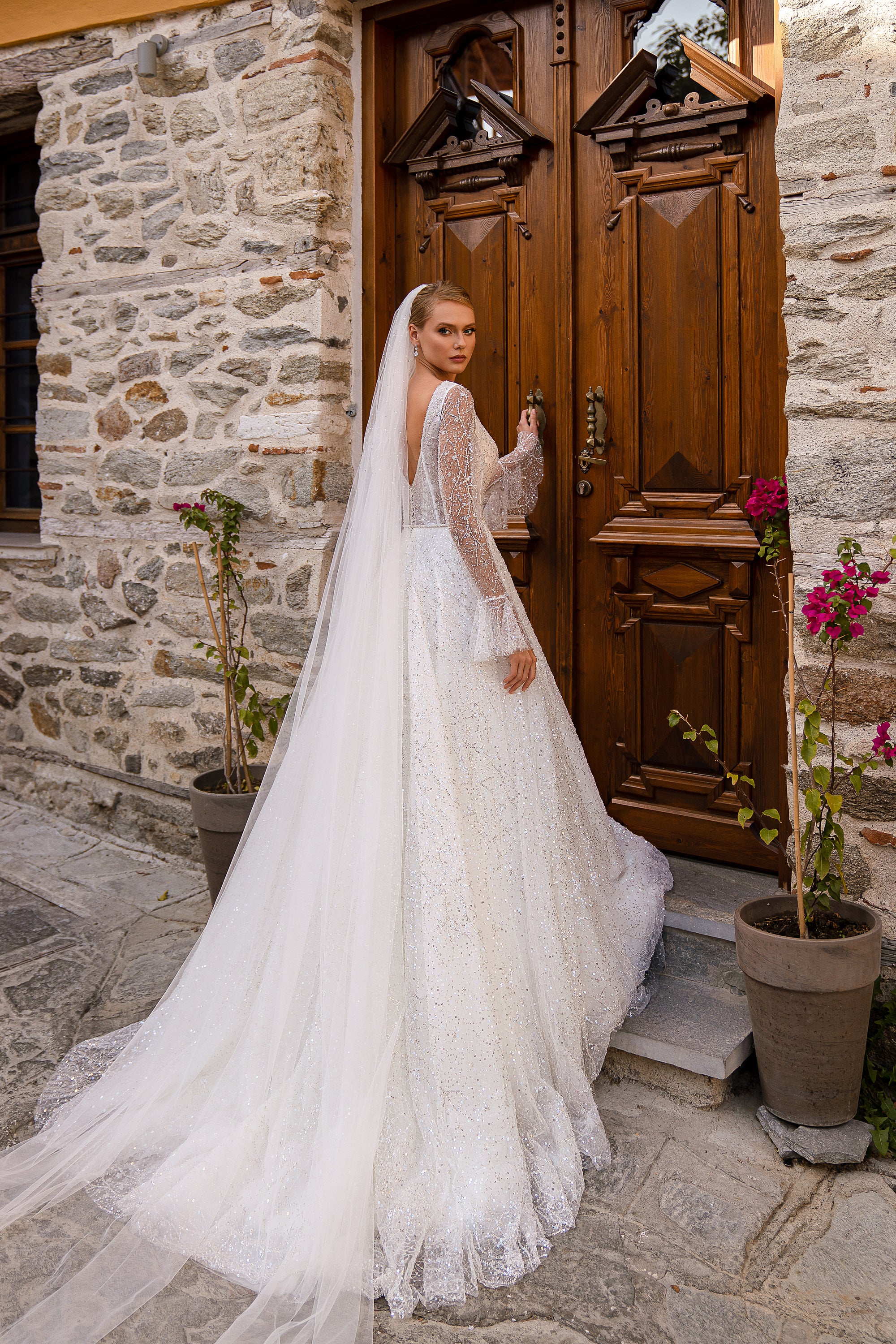Hand-Embroidered Beaded & Sequined Tulle Veil - 3m x 1.5m