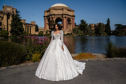 Ball Gown Wedding Dress with Detachable Lace Sleeves