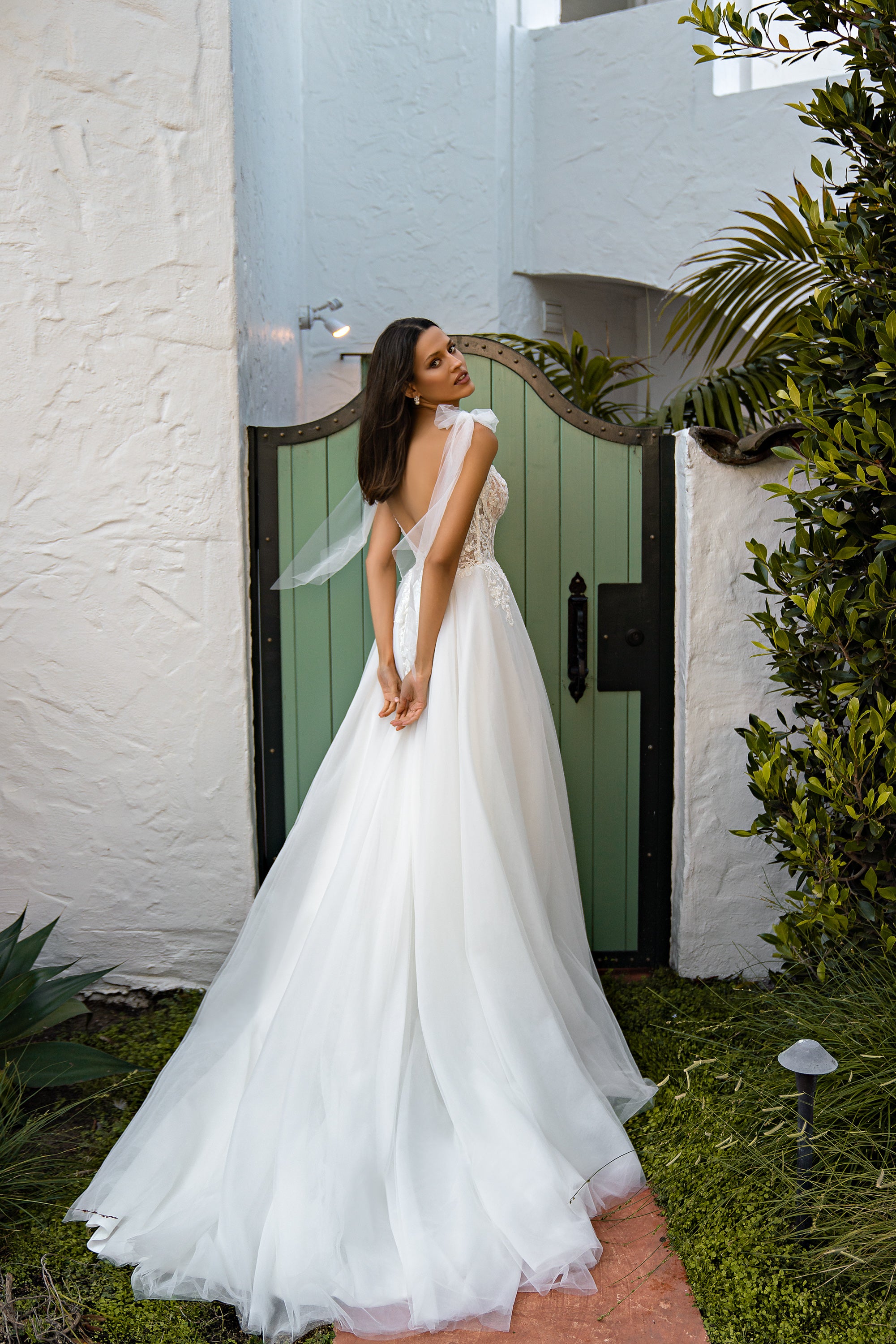 A-Line Wedding Dress with Floral Lace Bodice