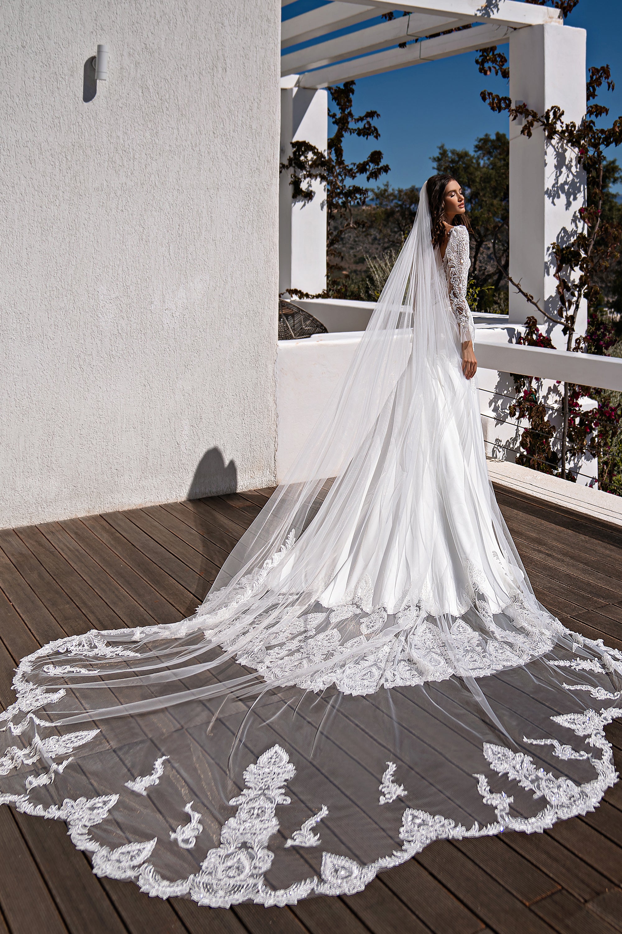 Mermaid Wedding Dress with Detachable Lace Sleeves