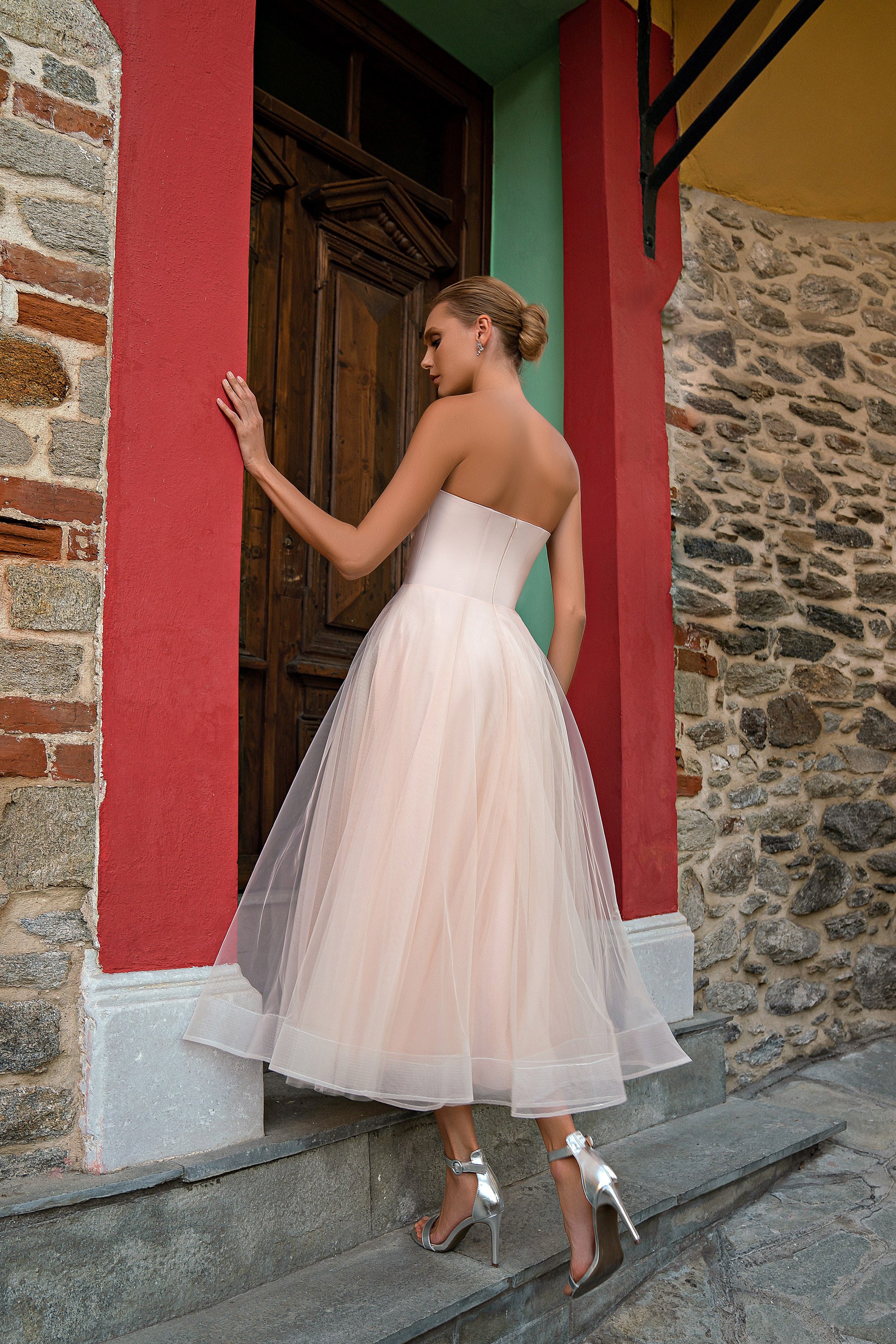 Party Dress Tea Length Sweetheart Neckline Tulle Skirt
